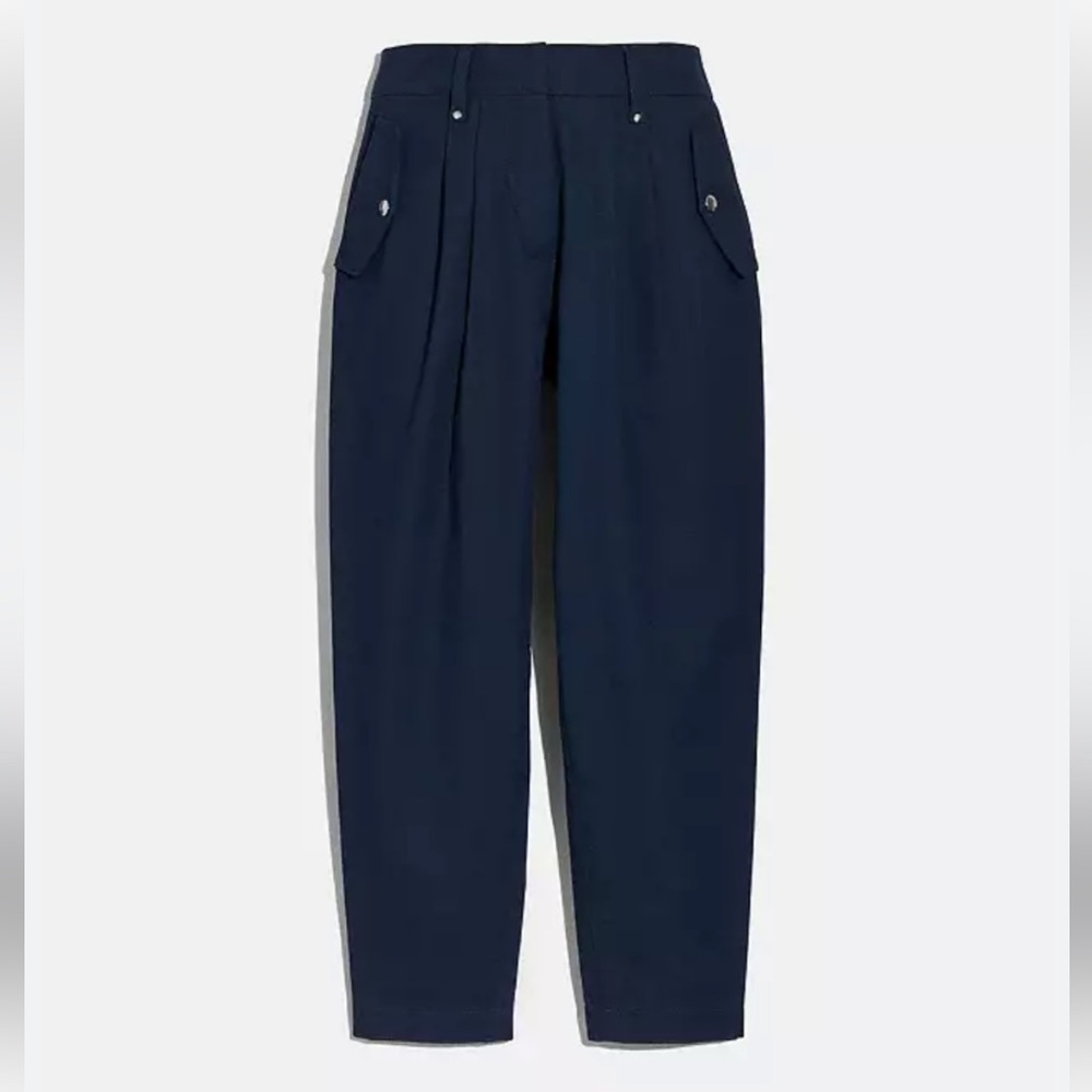 Coach Navy High-Waisted Trousers